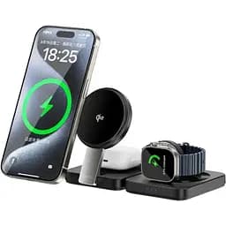 БЗП Wiwu Wi-W028 QI2 3 in 1 wireless charger Black