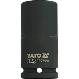 Головка торцева ударна 6-гранна Yato подовжена квадрат 3/4" М= 27 мм L= 90 мм (YT-1127)