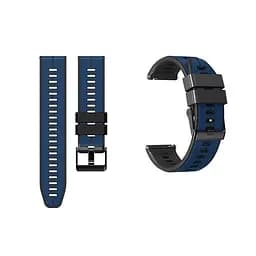 Ремінець силіконовий Tamister для годинника 22 мм темно-синій з чорним Xiaomi Watch S1/S2/S3 - мініатюра 3