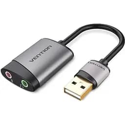 Зовнішня звукова карта-адаптер Vention USB External Sound Card 15 см Metal Type (CDKHB)