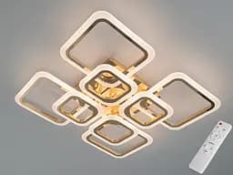 Люстра стельова LED Diasha A8060/4+4G 110W, золото, 59 см, димер, для дому та офісу