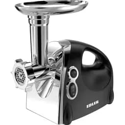 Мясорубка Edler EMG-204BVC, Steel/Black, 2000W, диски для измельчения 3/5/7мм, насадка для колбасок/"кеббе", терки (приготовление драников, мелкое и стандартное шинковка, слайсер), реверс