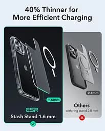 Прозорий чохол із підставкою ESR Classic Hybrid Case with Stash Stand (HaloLock) Clear для iPhone 16 (1A7470102) - мініатюра 5