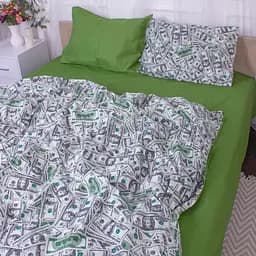 Простирадло MirSon 17-0589 Dollars Ranforce Elite 240х220 см зелене