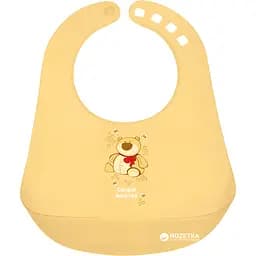 Пластиковий нагрудник Canpol Babies з кишенею жовтий (2/404)