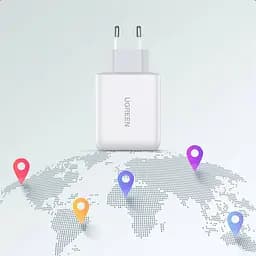 Мережевий зарядний пристрій UGREEN CD170 38W USB-C Wall Charger EU (White) (UGR-60468) (UGR-60468) - мініатюра 10