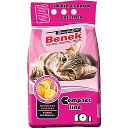 Бентонітовий наповнювач для котячого туалету Super Benek Compact Line Citrus 10 л