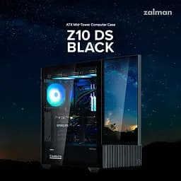 Корпус Zalman Z10 DS без БЖ 2xUSB3.0 1хUSB Type-C 2х120мм 1x120мм ARGB TG Side Panel ATX Monitor чорний - мініатюра 4