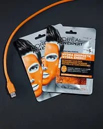 Тканинна маска L'Oreal Paris Men Expert Hydra Energetic, для чоловіків, 30 г - мініатюра 2