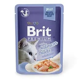 Влажный корм для кошек Brit Premium Salmon Fillets Jelly филе лосося в желе 85 г