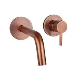 Змішувач для раковини настінний Paffoni Light вилив 178 мм brushed copper LIG006RMSP70, Бронза