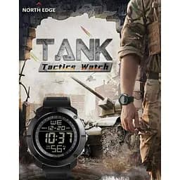 Годинник чоловічий наручний North Edge Tank 5BAR (Чорний) - мініатюра 7