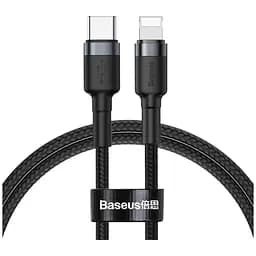 Кабель Baseus Cafule cable Type-C to iP PD 18W/20W 1m Gray+Black
