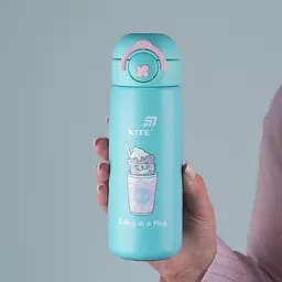 Термос з кнопкою Kite Hug in mug бірюзовий 430 мл (K25-1221-1) - мініатюра 5