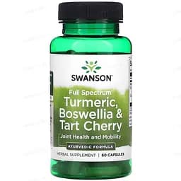 Натуральная добавка Swanson Full Spectrum Turmeric, Boswellia & Tart Cherry 60 капсул