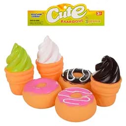 Игрушки пищалка Сладости 603, 6 шт в наборе