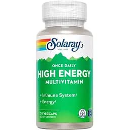 Мультивитамины Solaray Once Daily High Energy Iron-Free без железа 30 вегетарианских капсул