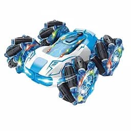 Радіокерована трюкова машина HG 4-37-01, пульт 2.4GHz, браслет, парогенератор, роликові колеса, обертання 360°, Синій