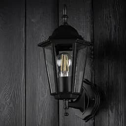 Настінний ретро-ліхтар Lumiled Bellis, чорний мат, вверх - мініатюра 7