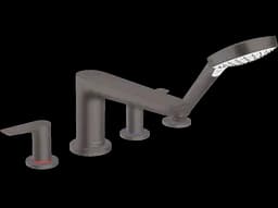 Смеситель врезной на борт ванны Hansgrohe Talis E на 4 отверстия черный хром 71748340 Шлифованный черный хром