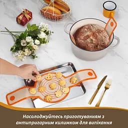 Набір для випікання хліба з овальним кошиком для розстоювання з ротанга з чохлом + килимок-слінг + шпатель, Kitchen Master Бежевий 87929 - мініатюра 10