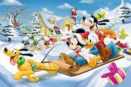 Набор Пазлы - (54 элм. мини) - "Прогулка на санках" / Дисней: Мики Маукс