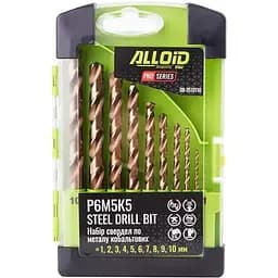 Набір свердел по металу кобальтових Alloid Building Tools 1-10 мм Р6М5K5 (DB-3510110)