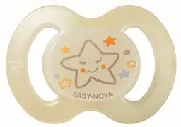 Силиконовая пустышка Baby-Nova Star, 6-18 мес., бежевый (3962485)