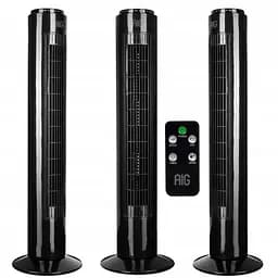 Колонний вентилятор Calid з пультом, 3 швидкості, осциляція, таймер, 45Вт, чорний