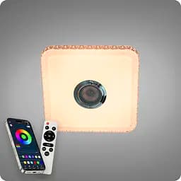 Люстра світлодіодна 517 Dlight RGB з пультом і колонкою 45Вт Білий (02168) - мініатюра 7
