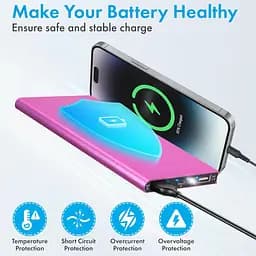 УМБ павербанк Power Bank 20000 mAh з ліхтариком LVR 018 Pink (17692) - мініатюра 8