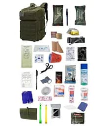 Укомплектований медичний тактичний рюкзак №1, 45 л темно-зелений