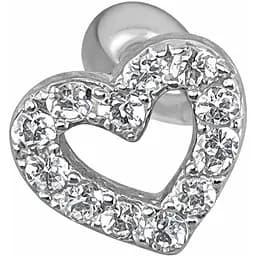 Серебряная серьга для пирсинга хеликса с фианитами. 40104ШТ