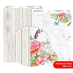 Бумага дизайнерская двусторонняя матовая „Wild Flowers“ 3 21х29,7см 200г/м2 ROSA TALENT