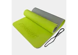 Коврик для йоги и фитнеса EasyFit TPE+TC 6 мм двухслойный, лимонный-серый (EF-1924-LGGY)