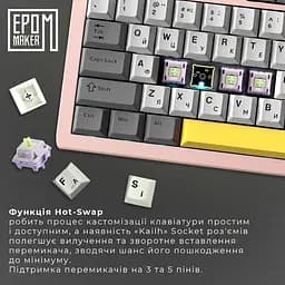 Клавіатура Epomaker Shadow-S Wisteria Linear Pink (SHS-P-WL) - мініатюра 5