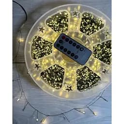 Гірлянда Роса мішура на зеленому проводі 100 метрів 3000 LED Тепло білий