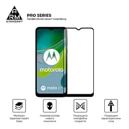 Захисне скло на Motorola E13 з олеофобним покриттям, Pro, повне проклеювання, антистатичний і пиловідштовхуючий шар, 9H, самоклеючеся, 2.5D, на весь екран, антистатичний клей, ArmorStandart (ARM66133) - мініатюра 2