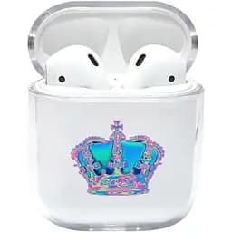 Прозорий силіконовий чохол Apple AirPods з малюнком - Корона (KAP1125)