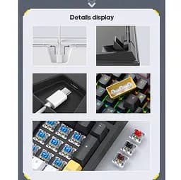 Клавиатура механическая игровая с подсветкой iMICE GK-500 USB Wired Type-C, Eng/Укр/Рус, Black - мініатюра 6