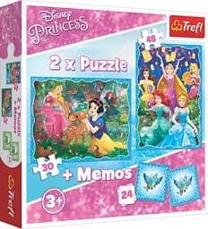 Набір Пазли - (2в1 + Мемо) - "Чарівний світ" / Дісней: Принцеси
