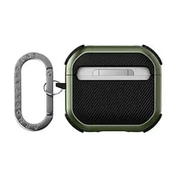 Чохол для навушників Apple AirPods 4, оливковий, Panzer, протиударний захисний кейс з TPU та полікарбонату, посилені стінки, захист від подряпин, пилу та ударів, легкий та компактний, з карабіном для кріплення, ArmorStandart (ARM82554) - мініатюра 2