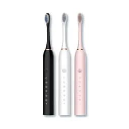 Ультразвукова зубна щітка з 4 насадками Sonic Toothbrush X-3 Pink - мініатюра 2
