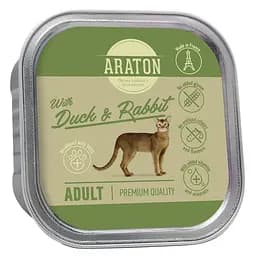 Вологий корм для дорослих котів з качкою та кроликом ARATON Adult cat with with duck and rabbit, 85 г
