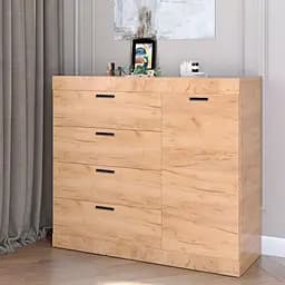 Комод для дома Эверест Соната-5 Телескопические с дверями на 4 ящика 105х38х94 см дуб крафт золотой (EVR-2702)