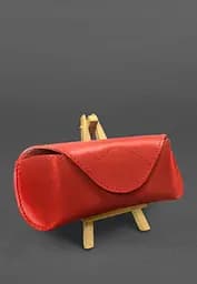 Кожаный чехол для очков с клапаном на магните Красный Краст