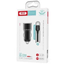 Автомобільний зарядний пристрій XO TZ09 2.1A/2 USB microUSB Cable чорний
