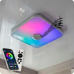 Люстра світлодіодна 517 Dlight RGB з пультом і колонкою 80Вт Білий (02164) - мініатюра 2