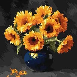 Картина по номерам "Соняшник в темряві" ©art_selena_ua KHO3330, 40x40 см