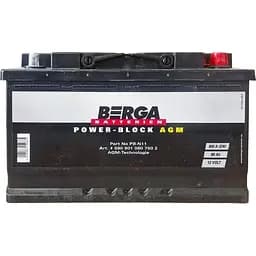Автомобільний акумулятор Berga Power Block AGM 80Ah Ев -/+ 800EN